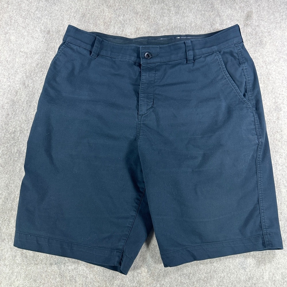Nike Golf Dri-Fit Performance Flat Front Shorts Mens Navy Blue Size 34 Stretch